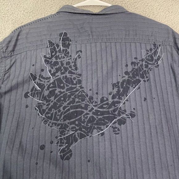 Apt. 9 Shirt Men XL Striped Casual Blue Bird Printed Casual Button Down - Picture 8 of 12